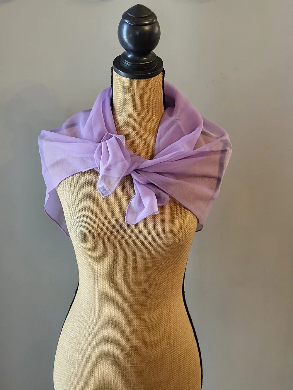 Vera Neumann 1960s Vera Sheer Silk-blend Purple Chiffon Square Scarf